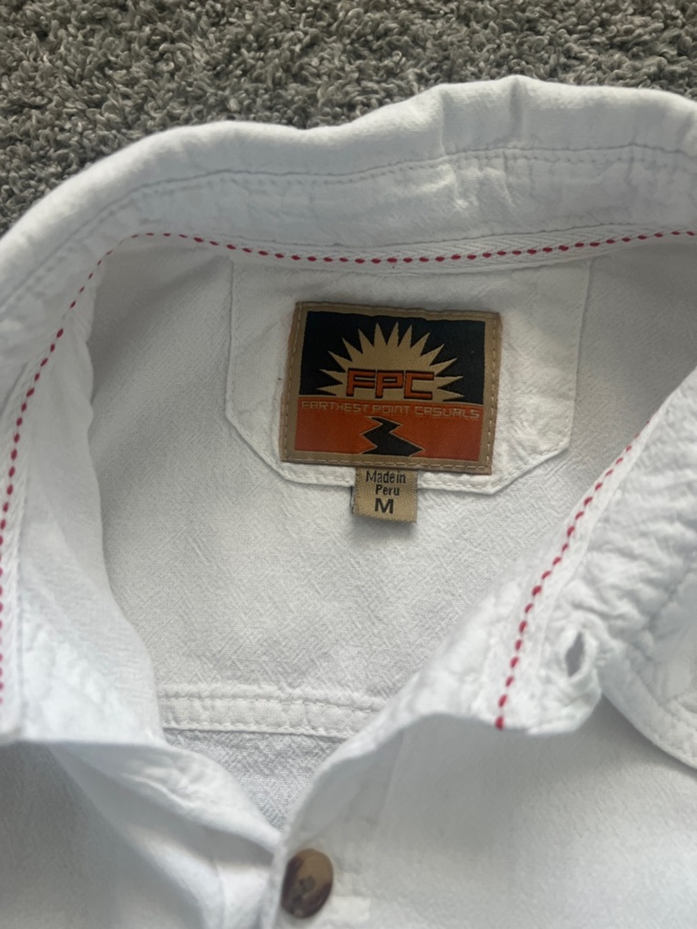 Farthest Point Casuals Men's Peruvian Pima Pin-tuck White Textured Shirt -Size M - Picture 3 of 14